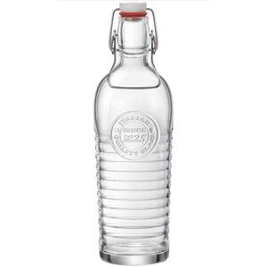 Bormioli Rocco Officina Water Bottle | 37.25 oz, Italian Glass Pitcher Clear